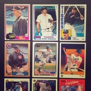 Kirk Gibson Baseball Card Lot (9) *NM Rookie Card*